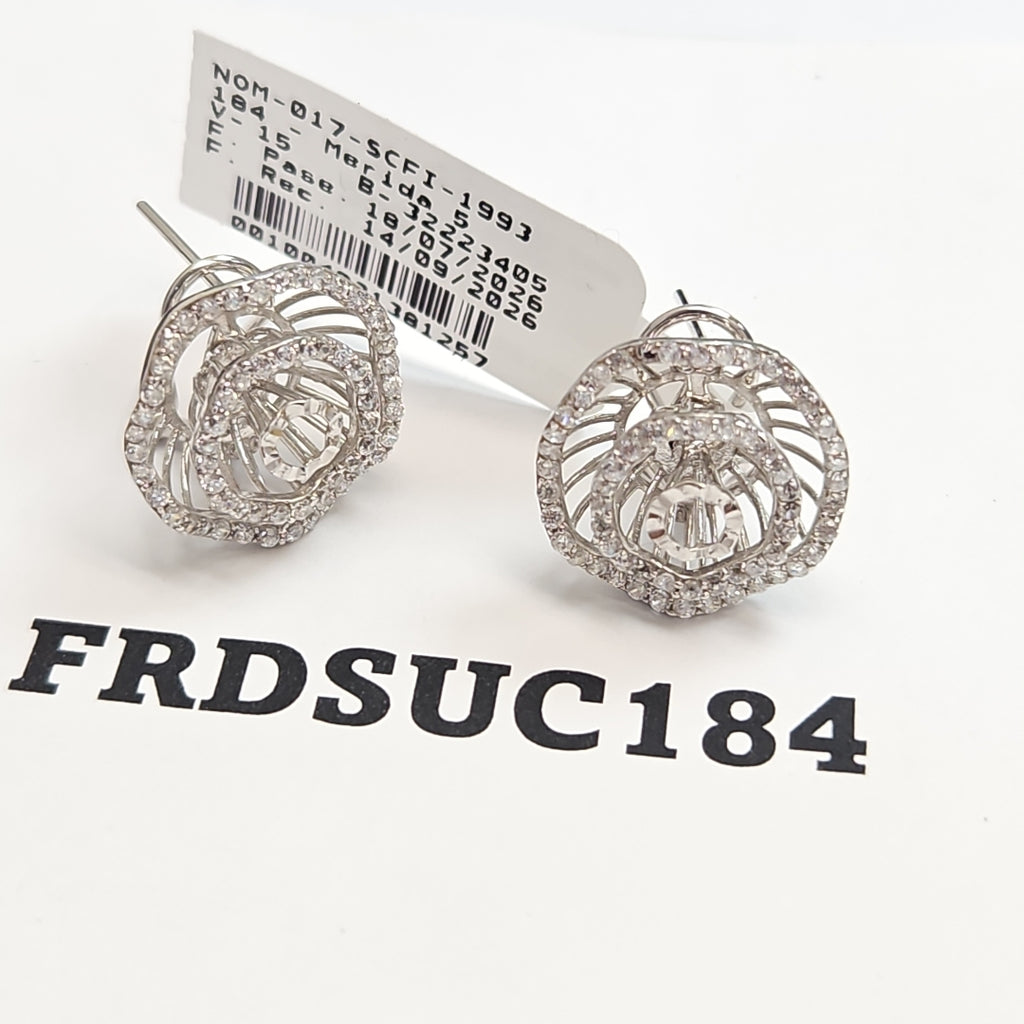 ARETES PAR ORO, ORO BLANCO 14 K 5.7 GRMS (SEMINUEVO)