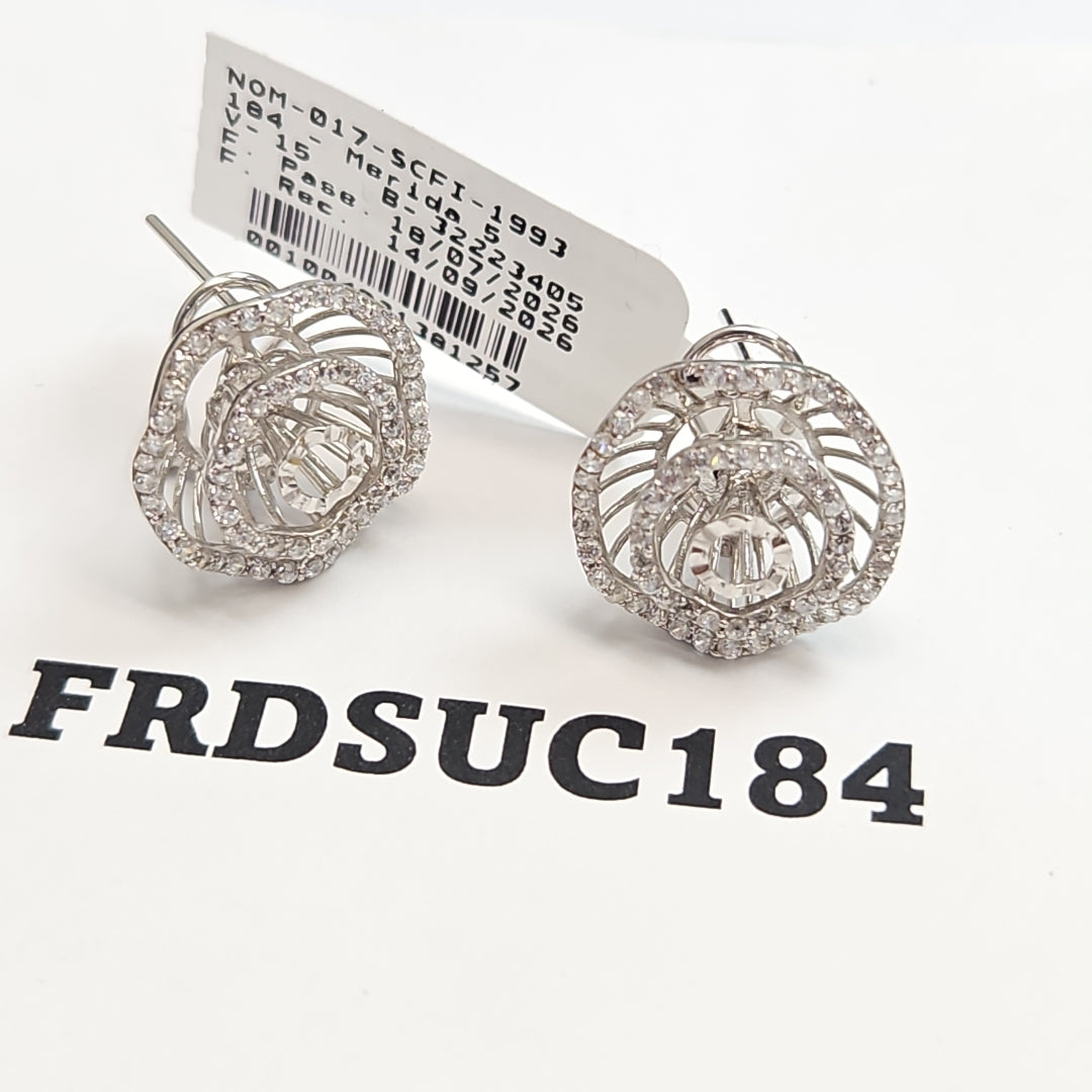 ARETES PAR ORO, ORO BLANCO 14 K 5.7 GRMS (SEMINUEVO)