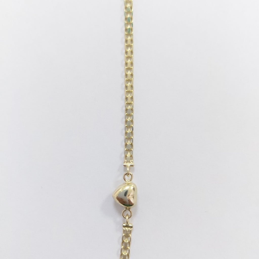 PULSERA ESPECIAL C CORAZON 14K 18 CM 2.7 GR (NUEVO)