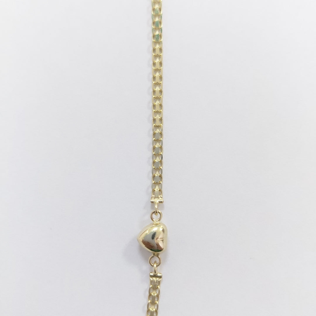 PULSERA ESPECIAL C CORAZON 14K 18 CM 2.7 GR (NUEVO)