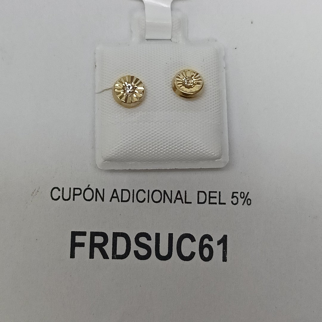 BROQUELES BROQUEL FIG BOTON C CIRCONIA 14K 0.2916 GR (NUEVO)