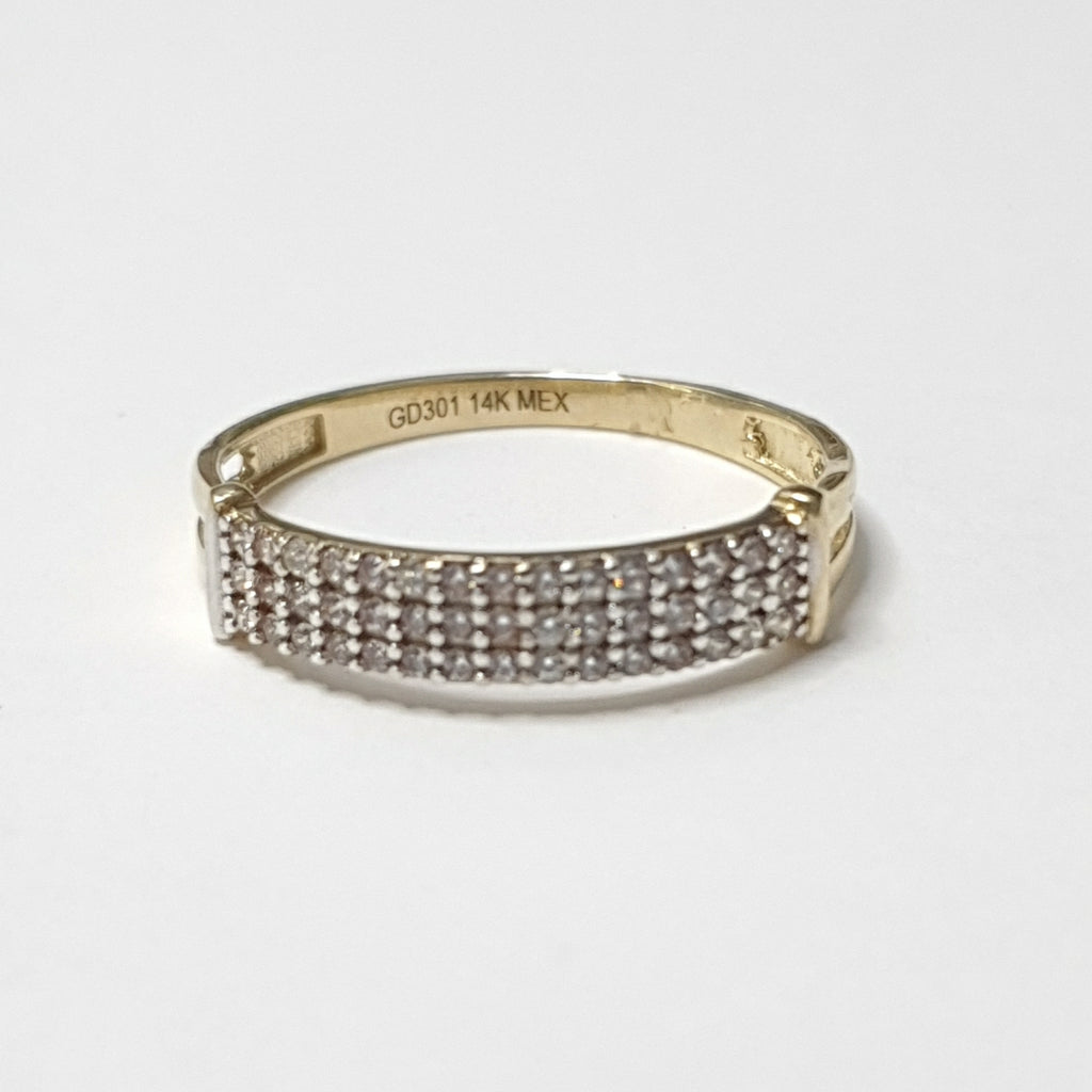 ANILLO ANILLITO C CIRCONIAS 14K 8 TALLA 1.6 GR (NUEVO)