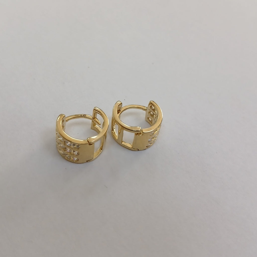 ARETES HUGGIES C CIRCONIA 14K 2.2 GR (NUEVO)