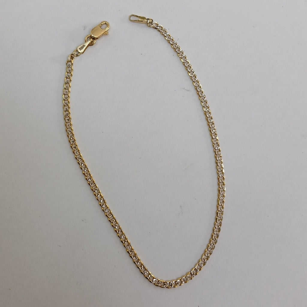 PULSERAS BARBADA DIAMANTADA ORO 14K 18 CM 2.4 GR (NUEVO)