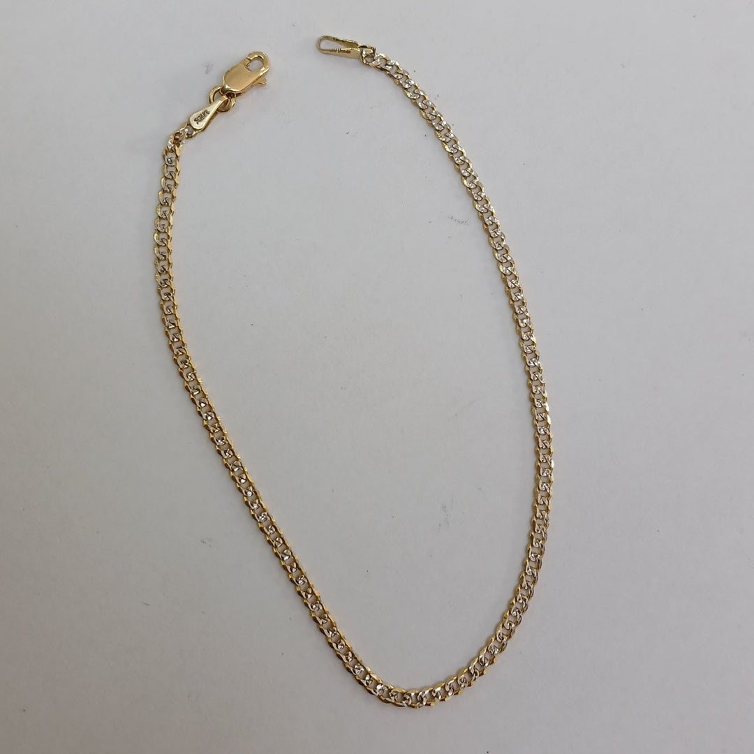 PULSERAS BARBADA DIAMANTADA ORO 14K 18 CM 2.4 GR (NUEVO)