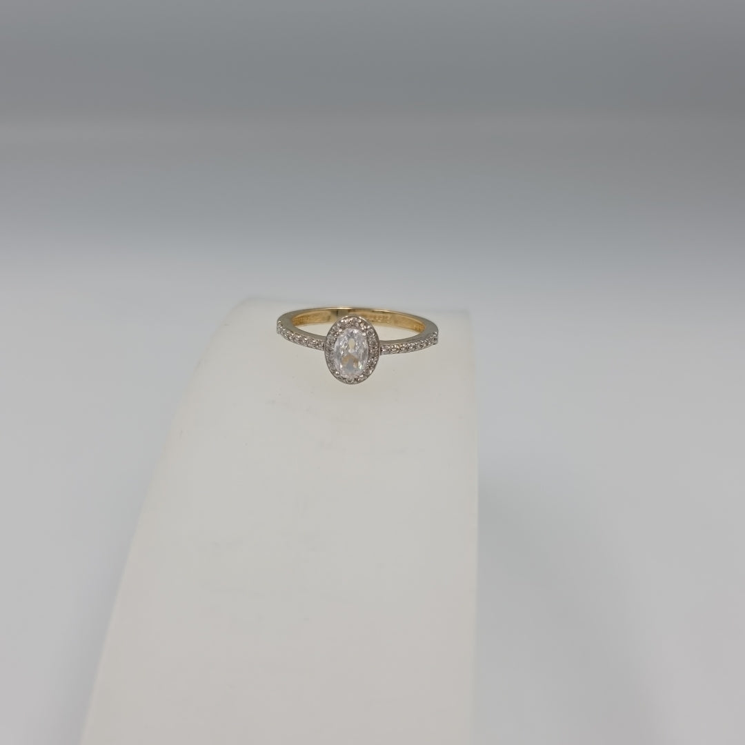 ANILLO ANILLITO C CIRCONIAS 14K 7 TALLA 2 GR (NUEVO)