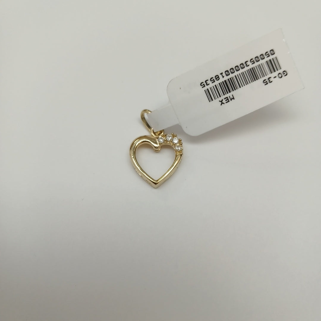DIJE CORAZON CON CIRCONIAS 14K 1.4 GR (NUEVO)