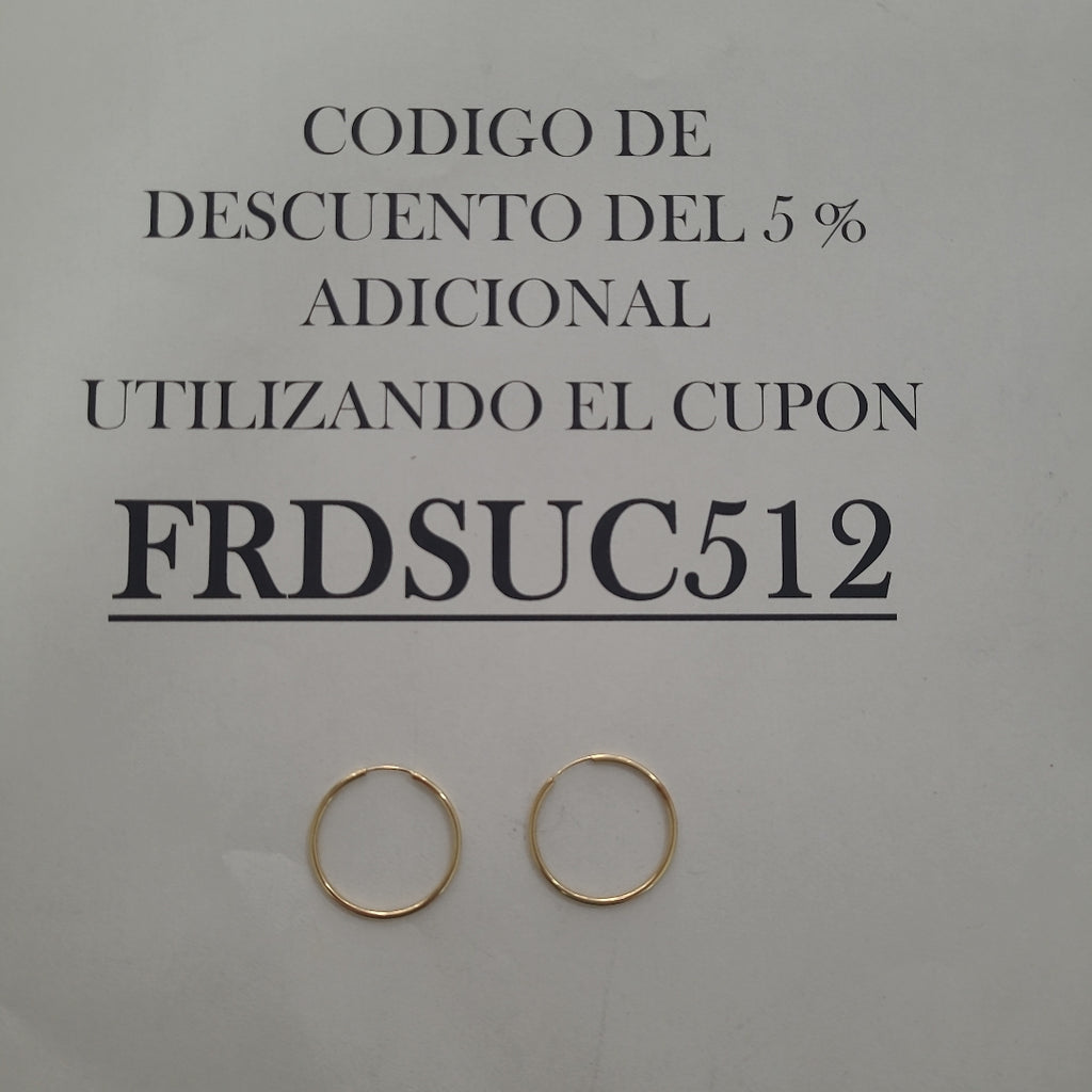 ARETES PAR ORO 14 K 0.8 GRMS (SEMINUEVO)