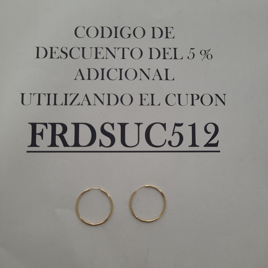 ARETES PAR ORO 14 K 0.8 GRMS (SEMINUEVO)