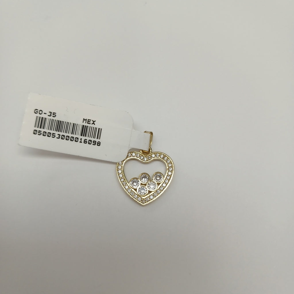 DIJE CORAZON CON CIRCONIAS 14K 1.7 GR (NUEVO)