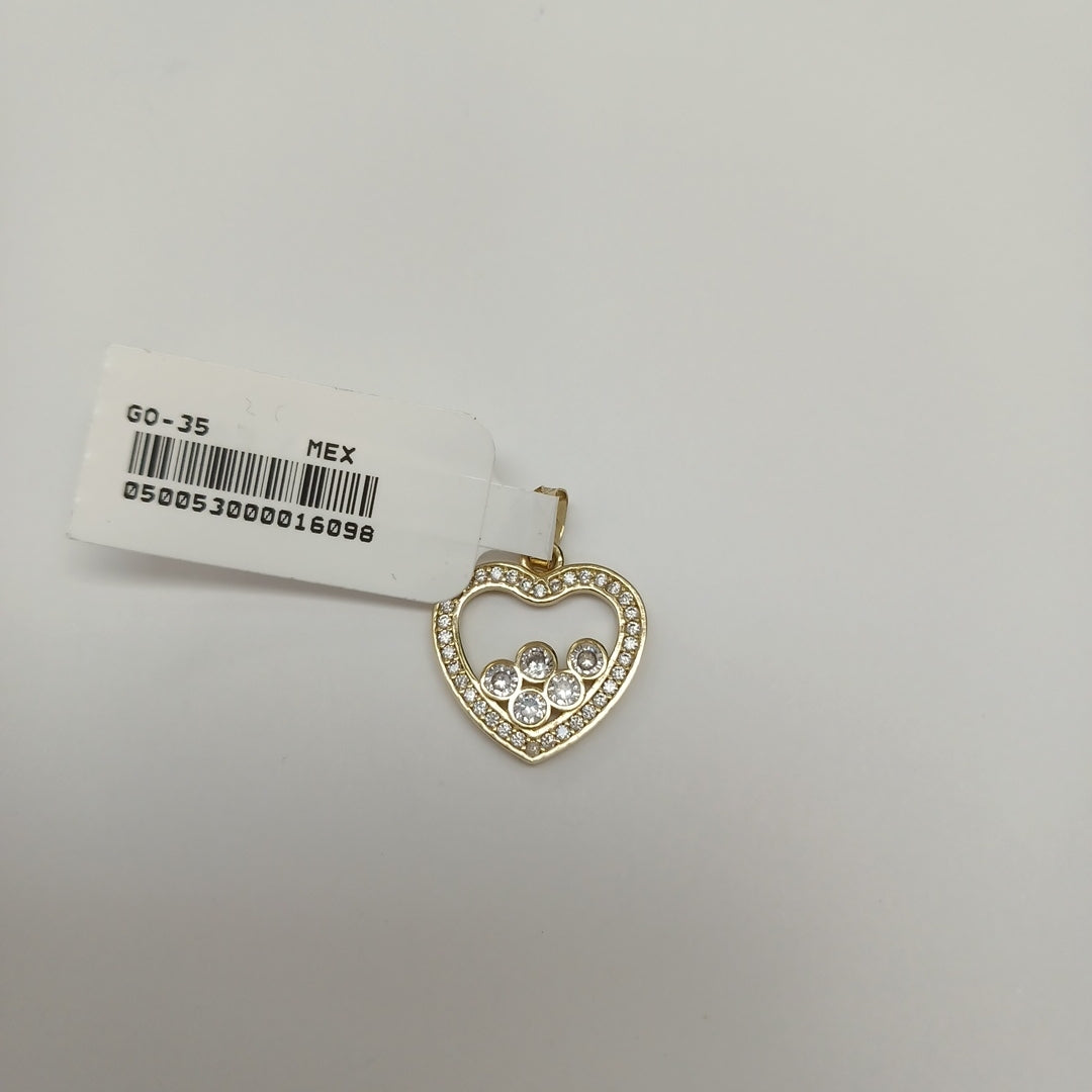 DIJE CORAZON CON CIRCONIAS 14K 1.7 GR (NUEVO)