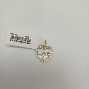 DIJE CORAZON CON CIRCONIAS 14K 1.7 GR (NUEVO)