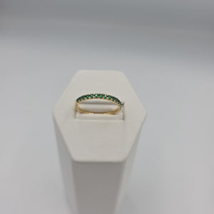 ANILLO ANILLITO MEDIA CHURUMBELA C PDRAS COLOR VERDE 14K 9 TALLA 1.7 GR (NUEVO)