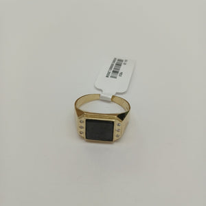 ANILLOS CON ONIX Y CIRCONIAS 10K TALLA 10 3.7 GR (NUEVO)