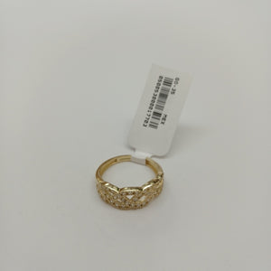 ANILLOS TRENZADO CON CIRCONIAS 14K TALLA 7 2.4 GR (NUEVO)