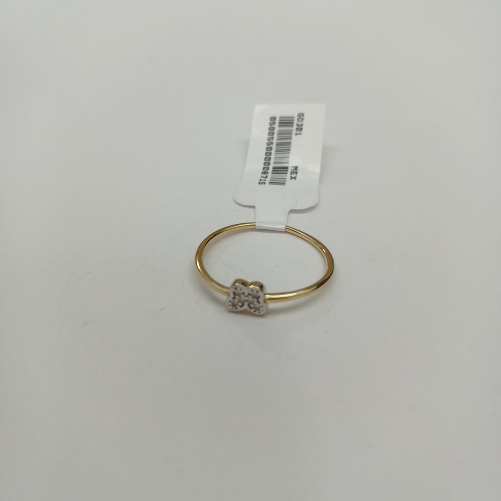 ANILLO ANILLITO MARIPOSA C CIRCONIAS 14K 9 TALLA 1.1 GR (NUEVO)