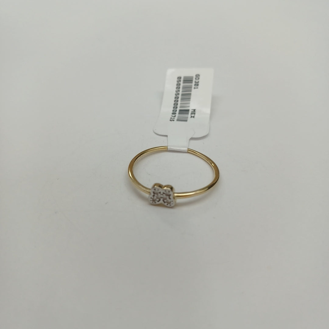ANILLO ANILLITO MARIPOSA C CIRCONIAS 14K 9 TALLA 1.1 GR (NUEVO)