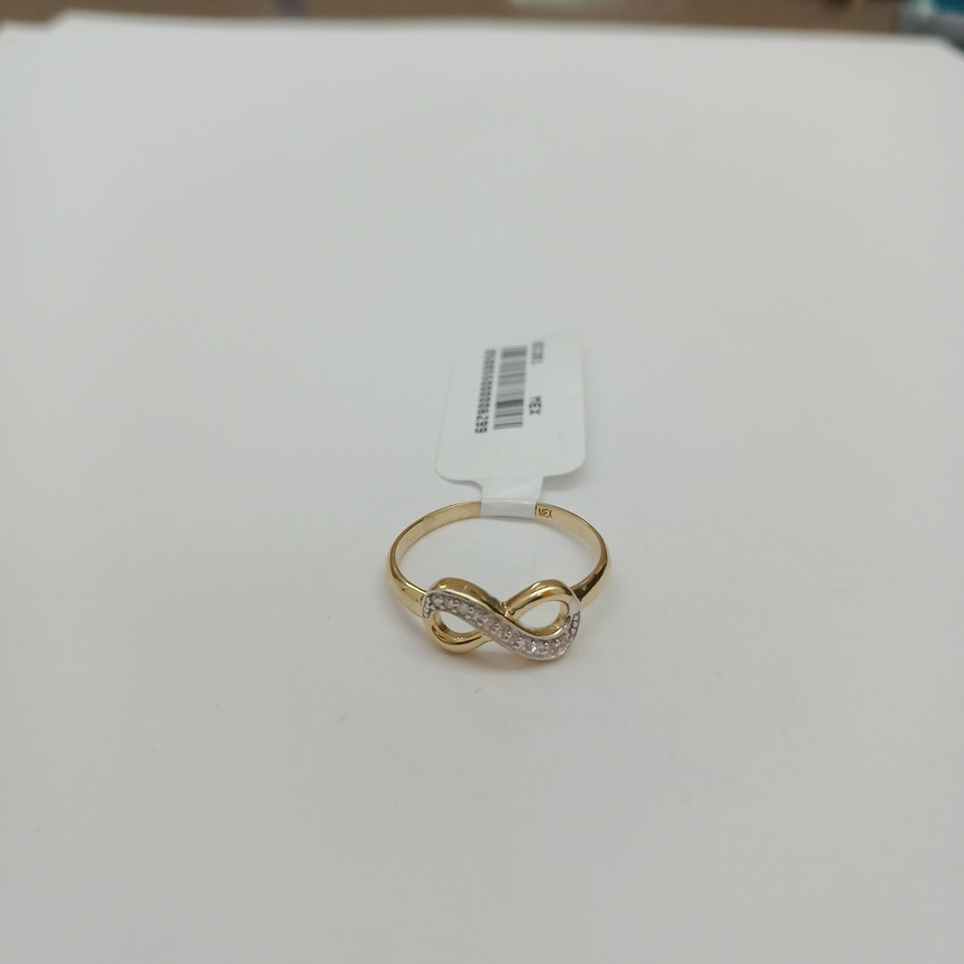 ANILLO ANILLITO FIG INFINITO C CIRCONIAS 14K 7 TALLA 1.5 GR (NUEVO)