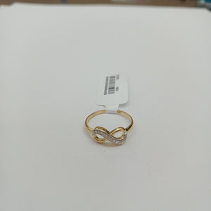 ANILLO ANILLITO FIG INFINITO C CIRCONIAS 14K 7 TALLA 1.5 GR (NUEVO)