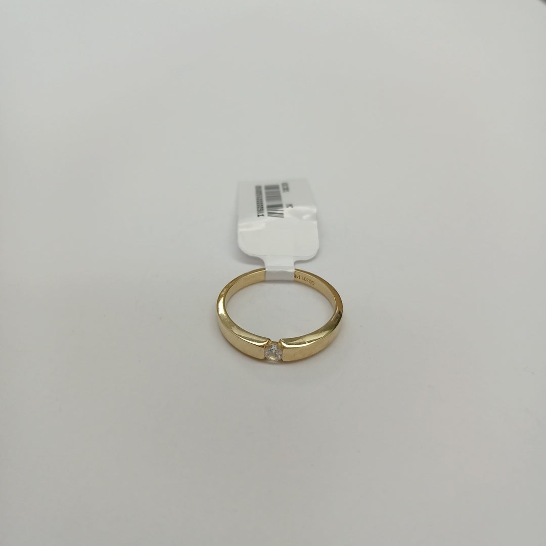 ANILLO ANILLITO SOLITARIO C CIRCONIA 14K 7 TALLA 2.5 GR (NUEVO)