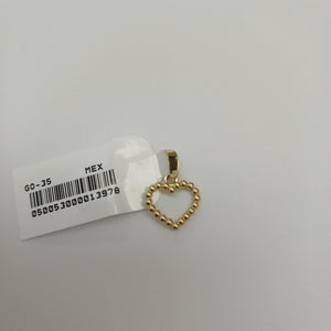 DIJE CORAZON CON CIRCONIAS 10K 0.6 GR (NUEVO)