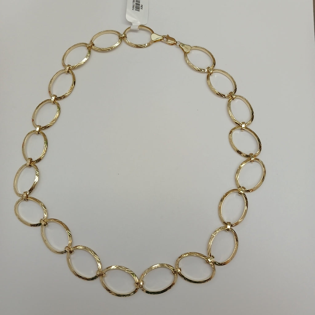 CADENA GARGANTILLA AROS OVALADOS 14K 55 CM 11 GR (NUEVO)