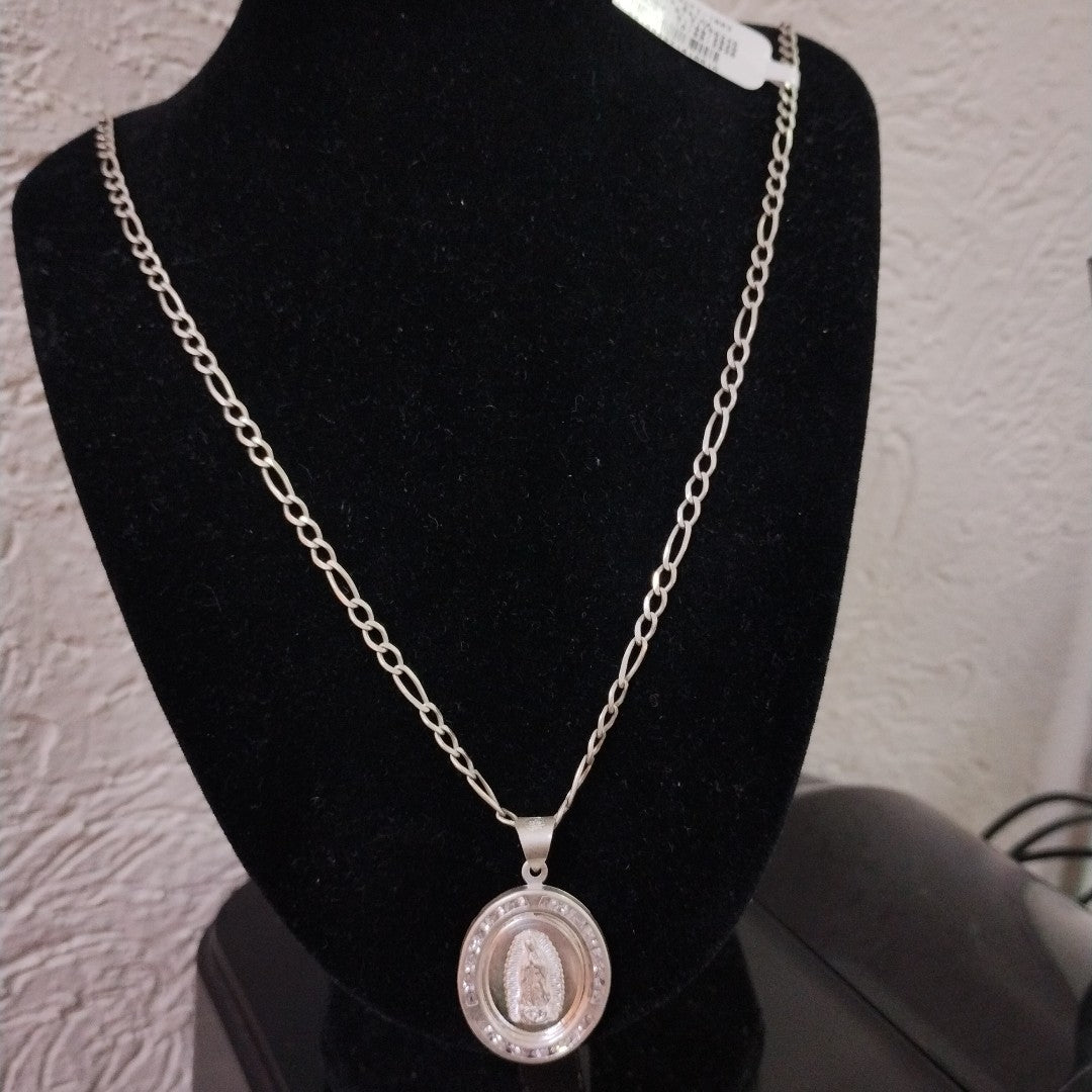CADENA, MEDALLA RELIGIOSA PLATA 10.6 GRMS (SEMINUEVO)