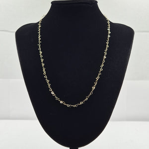 CADENAS TEJIDO CORAZONES ORO 10K 55 CM 2.7 GR (NUEVO)