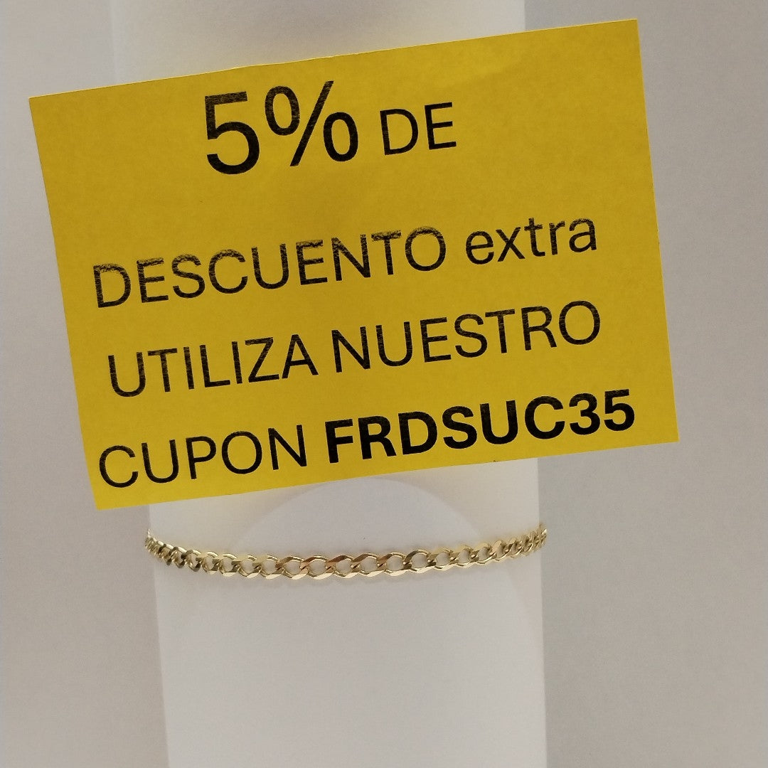 PULSERA TEJIDO BARBADA 14K 21 CM 3.8 GR (NUEVO)