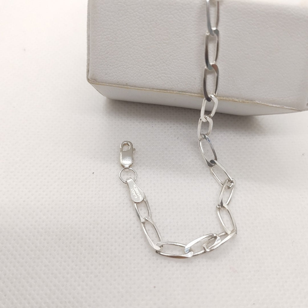 PULSERA TEJIDO ESLABONES PLATA .925 21 CM 4 GR (NUEVO)