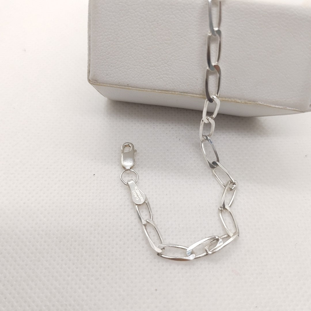PULSERA TEJIDO ESLABONES PLATA .925 21 CM 4 GR (NUEVO)
