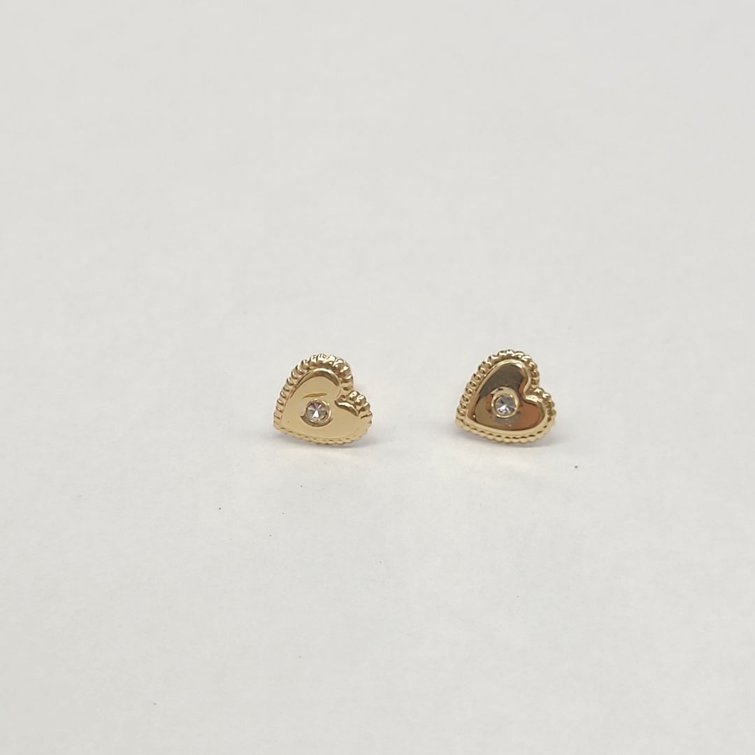 BROQUELES BROQUEL FIG CORAZON C CIRCONIA 14K 0.2614 GR (NUEVO)