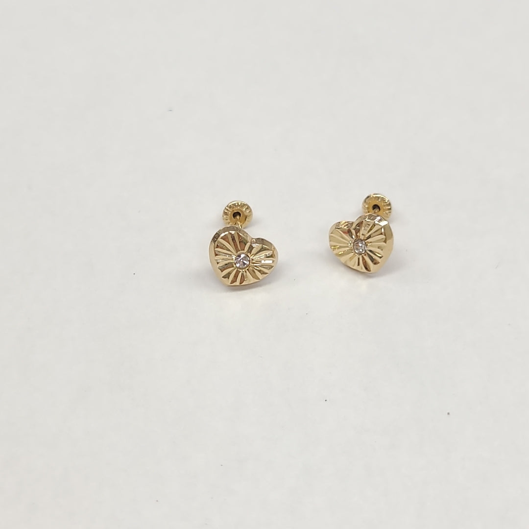 BROQUELES BROQUEL FIG CORAZON C CIRCONIA 14K 0.2603 GR (NUEVO)