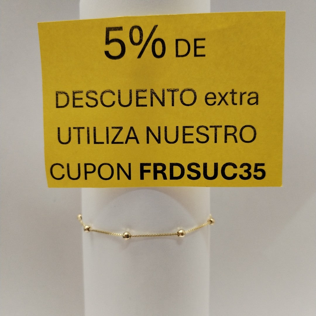 PULSERA ESPECIAL CON BOLITAS 14K 18 CM 1.4 GR (NUEVO)