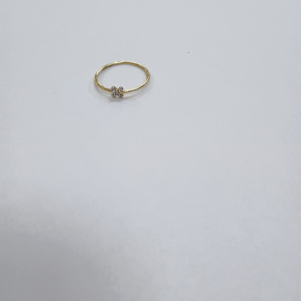 ANILLO ANILLITO C CIRCONIAS 14K 7 TALLA 0.7 GR (NUEVO)