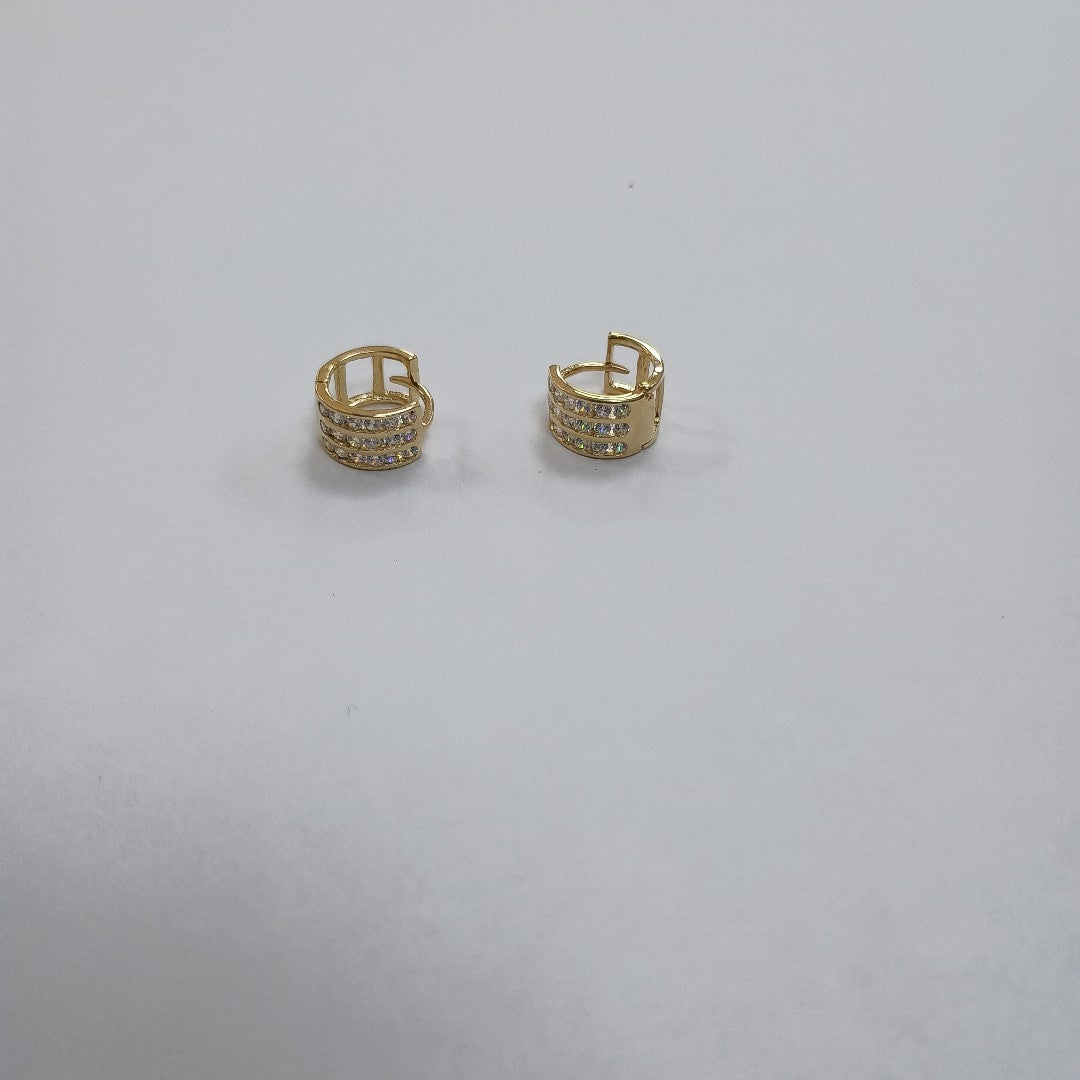 ARETES HUGGIES C CIRCONIA 14K 2.2 GR (NUEVO)