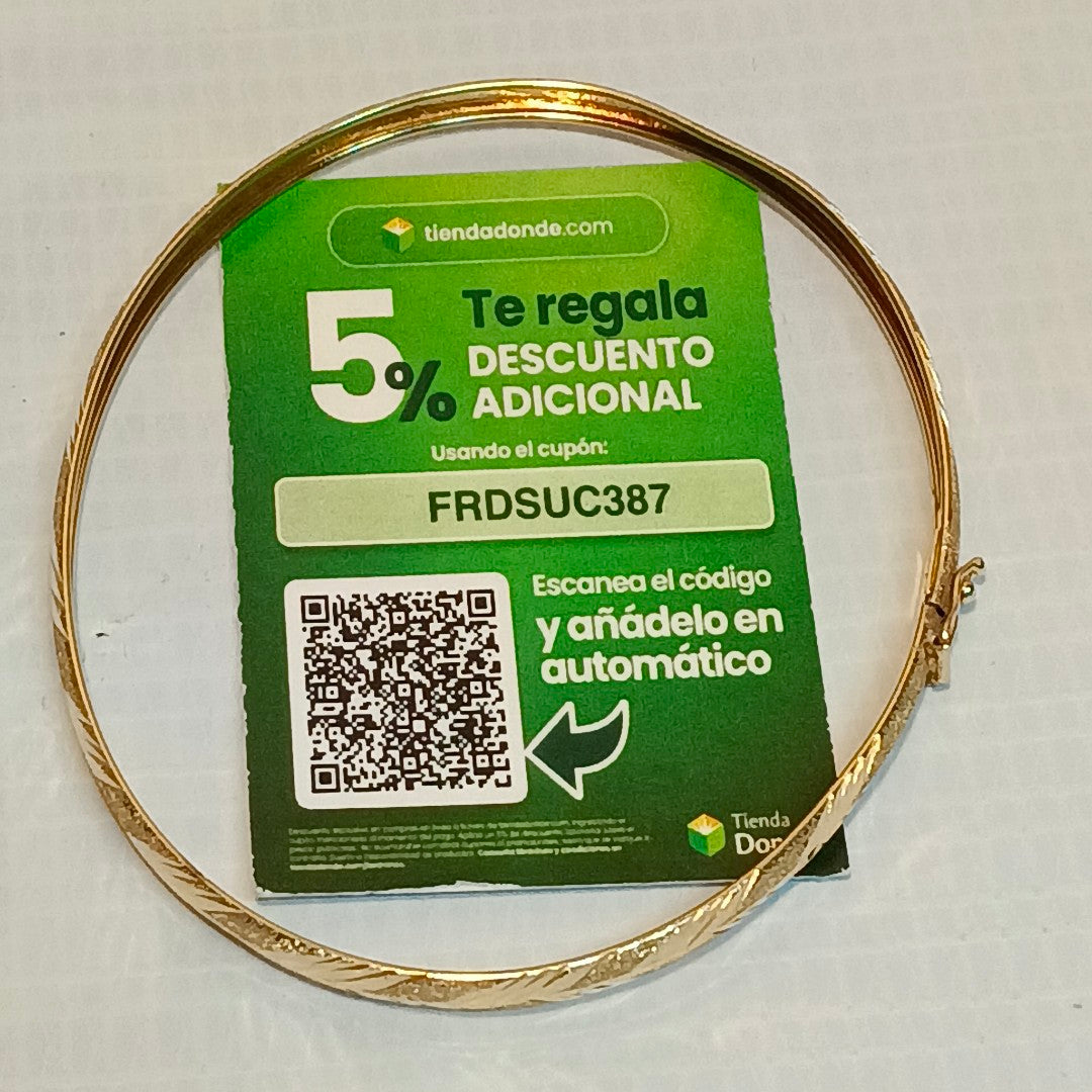 PULSERA RIGIDA ORO 14 K 4 GRMS (SEMINUEVO)