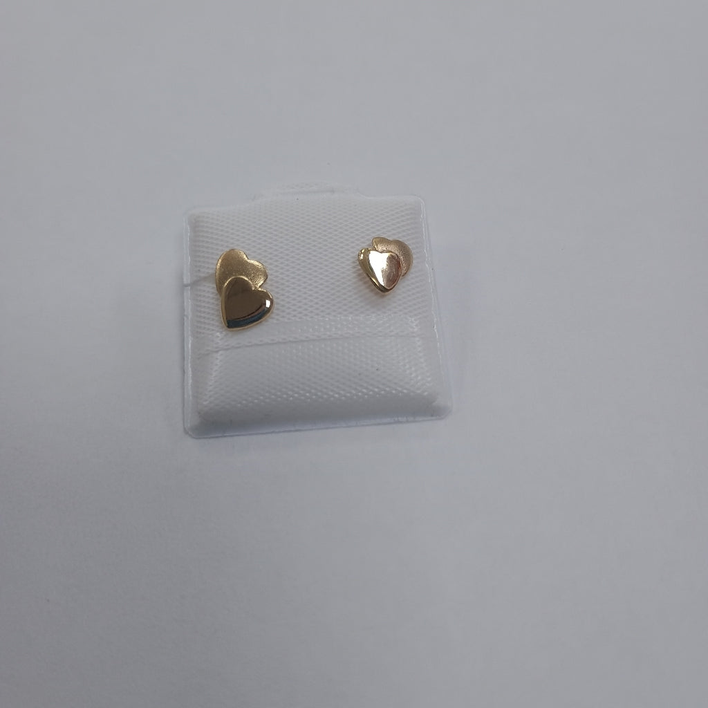 BROQUELES BROQUEL CORAZON DOBLE 14K 0.2171 GR (NUEVO)