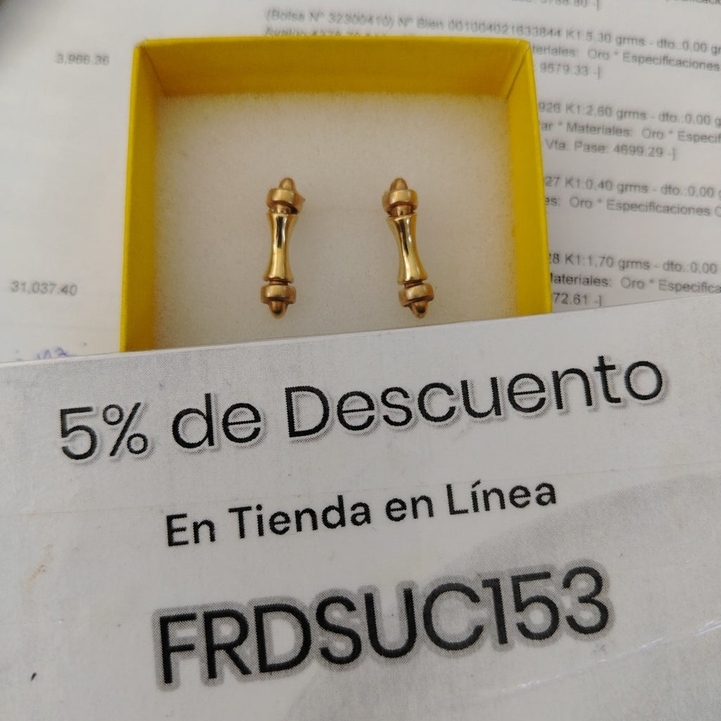 ARETES PAR ORO 14 K 2,00 GRMS (SEMINUEVO)