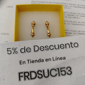 ARETES PAR ORO 14 K 2,00 GRMS (SEMINUEVO)