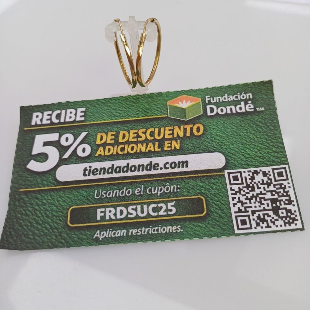ARRACADAS PAR ORO 14 K 1.7 GRMS (SEMINUEVO)