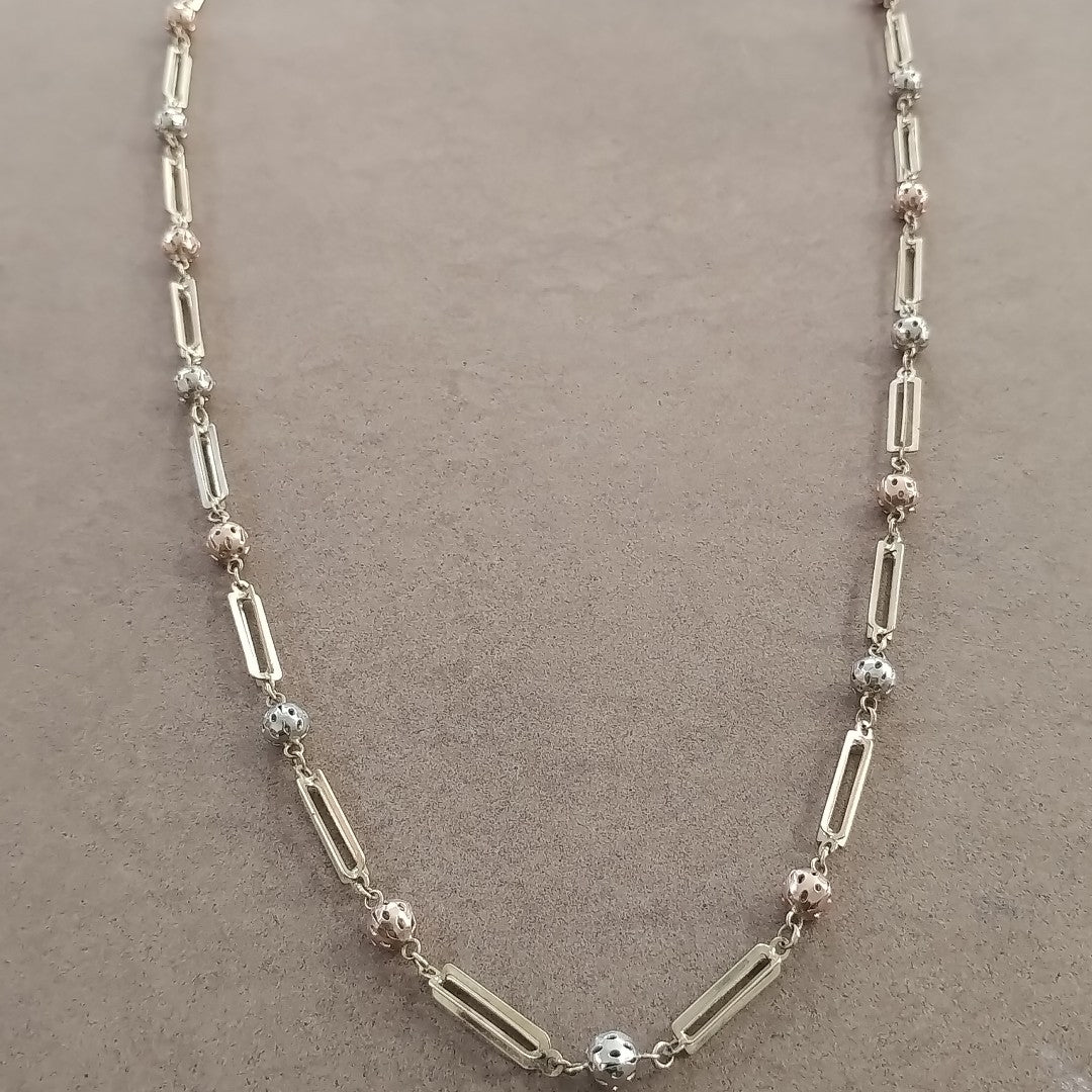 COLLAR ORO, ORO COMBINADO 14 K 19.9 GRMS (SEMINUEVO)