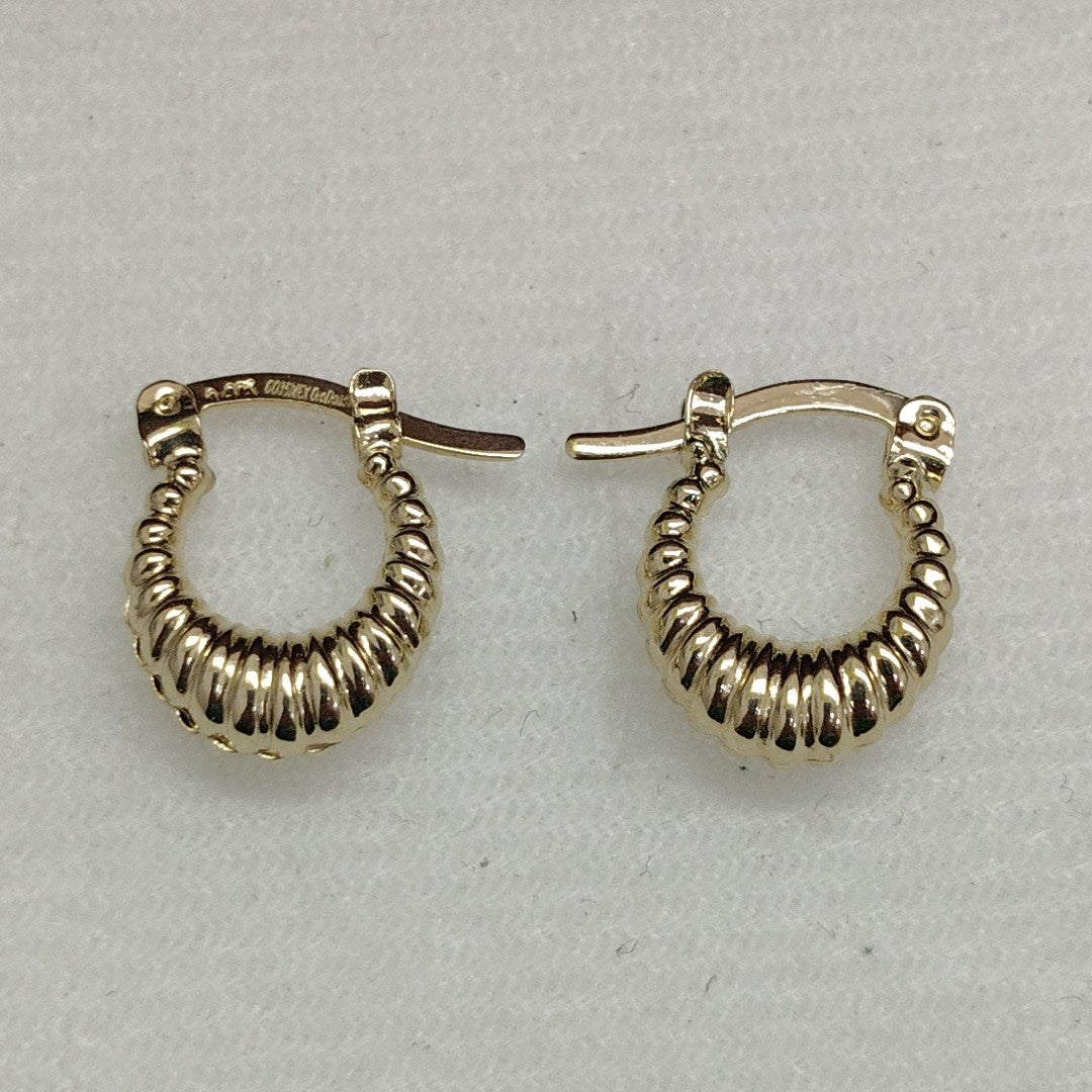 ARETES ARRACADA ESTRIADAS 14K 1 GR (NUEVO)