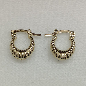 ARETES ARRACADA ESTRIADAS 14K 1 GR (NUEVO)