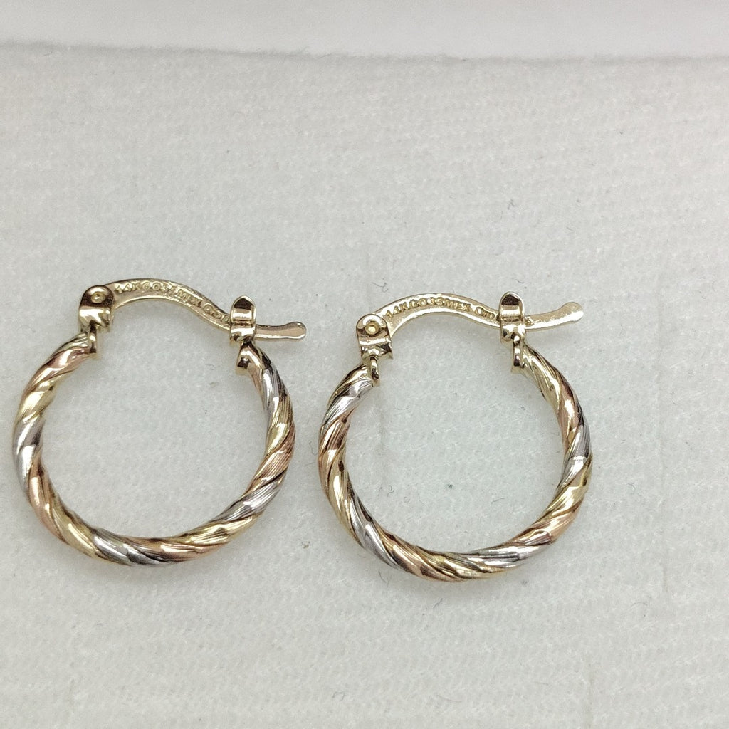 ARETES ARRACADAS COMBINADAS 14K 2.1 GR (NUEVO)