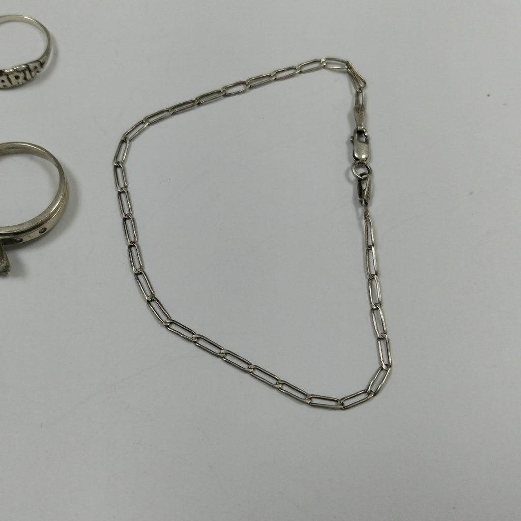 ANILLITO, ARRACADAS PAR, CADENA PLATA 46.4 GRMS (SEMINUEVO)
