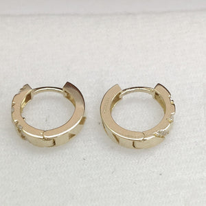 ARETES HUGGIES CON CIRCONIAS 14K 2.2 GR (NUEVO)