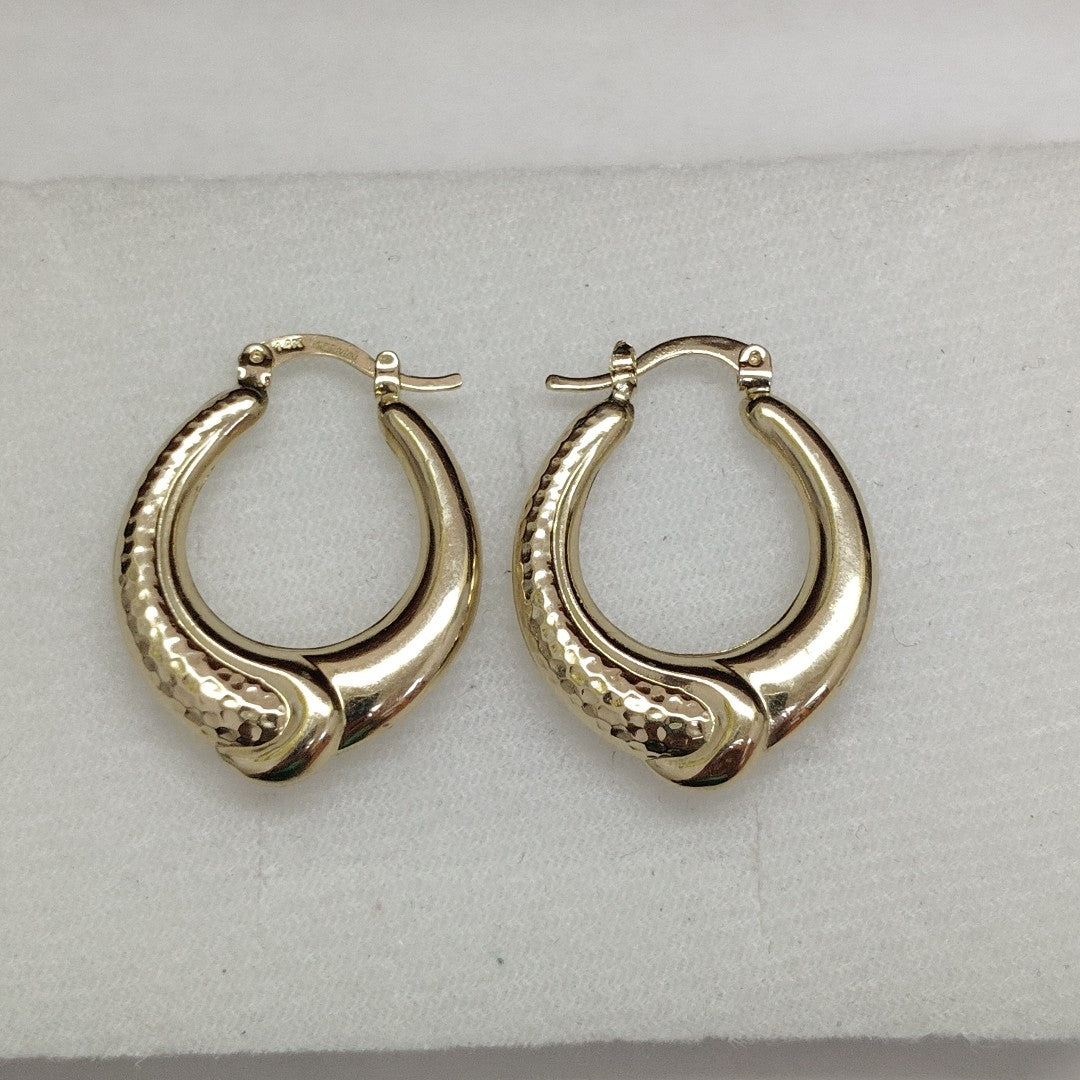 ARETES ARRACADAS ENTRELAZADAS 14K 2.5 GR (NUEVO)