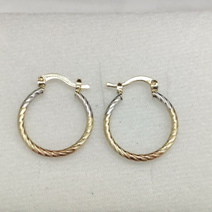 ARETES TEJIDO ARRACADAS TZL COMBINADAS 14K 1.8 GR (NUEVO)
