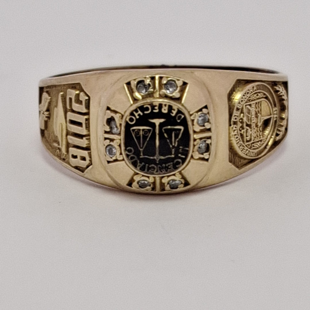 ANILLO DE GRADUACIÓN ORO 10 K 4.3 GRMS (SEMINUEVO)